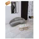 B2B  sofa en arc flanelle  pieds metallique 3 places  gris 180 CM