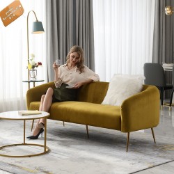 B2B  sofa  luxe  flanelle  pieds metallique  3 places   180 CM