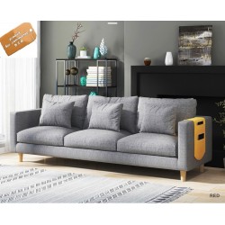 B2B canape scandinave  a poche laterale large  gris 200 CM