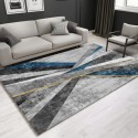 B05.21. Tapis  salon   3D artistique 2 tons  gris  et bleu