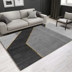 B05.21. Tapis  salon 3D  motif lineaire 2 tons de gris  160 CM X230 CM