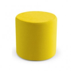 Tabouret  deco  rond haute  velours jaune 28 CM