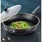 Poêle wok antiadhésive avec couvercle et poignée  36 CM