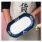 assiette de présentation ovale  en céramique  à motif  feuille bleu 30 CM