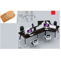 B2B Bureau call center 6PERS lineaire sans rangement gris