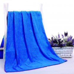 serviette de bain microfibre  bleu 140x70cm