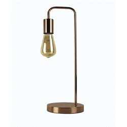 Lampe de table ampoule design E-27 2W LED metal rose gold