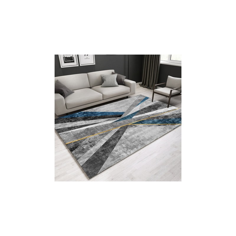 Tapis Moderne 200x300 Cm Rectangulaire Acilo 1a2t Gris Salle À