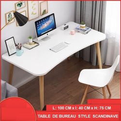 Table  bureau   style scandinave  1m  blanc