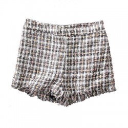 short taille haute tweed carreau noir et blanc TOPSHOP