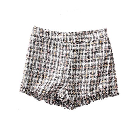 short taille haute tweed carreau noir et blanc TOPSHOP