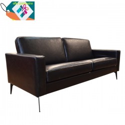 CANAPE CUBIQUE CUIR  NOIR 3 PLACE