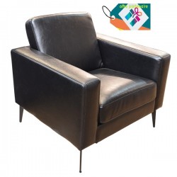 FAUTEUIL NOIR CUBIC – CUIR  84 cm