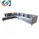 OP CANAPE D’ANGLE ISLAND VELOURS   EXTRA LARGE GRIS