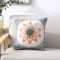 Housse coussin motif lotus fond blanc 40 cmx40 CM