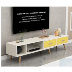 Table tv scandinave haut étirable blanc