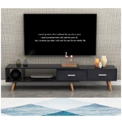 Table tv scandinave haut étirable blanc et noir 