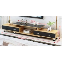 M05.22 Meuble TV etirable 4 tiroirs etagere simple central  (160-240 )