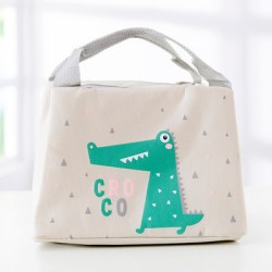 Sac à lunch isothermique  enfant  motif croco turquoise