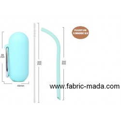 B2B Capsule a paille flexible en silicone + LOGO