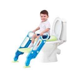 siège de toilette enfant pliable, reducteur de toilette bébé bleu et vert