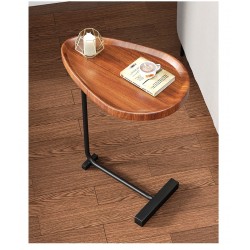 Table d' appoint stylé ovoide marron pieds noir