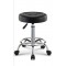 Tabouret a roulette rond capitonne noir