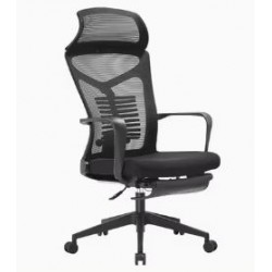 Chaise de bureau de bureau de haut dossier noire mobilier moderne