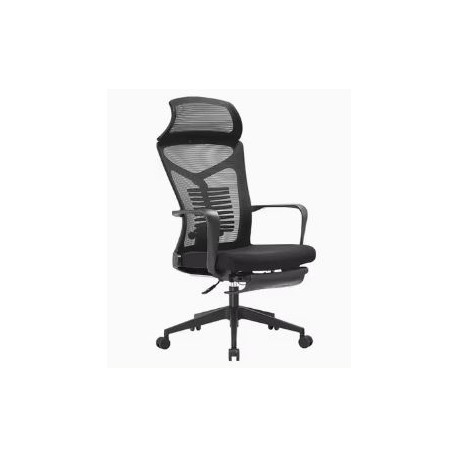 Chaise de bureau de bureau de haut dossier noire mobilier moderne
