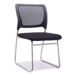 OP chaise visiteur dossier  maille   noir