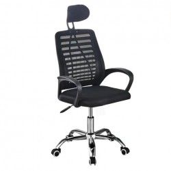M06.20 Chaise de bureau sans accoudoir simili cuir noir