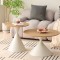 ensemble 2 table ronde pieds conique noir