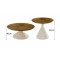ensemble 2 table ronde pieds conique noir