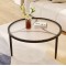 table ronde vitre  trepieds noir   verra