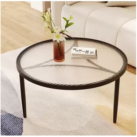 table ronde vitre  trepieds noir   verra