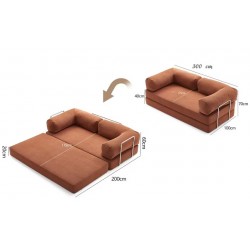 CANAPE COMPRESE  CONVERTIBLE  5 PLACES  MARRON