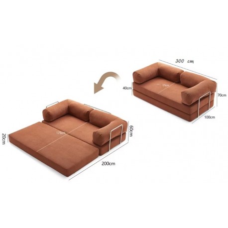 CANAPE COMPRESE  CONVERTIBLE  5 PLACES  MARRON