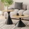 ensemble 2 table ronde pieds conique noir
