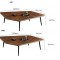 Ensemble  2 table basse  marron "MORI"  120 CM