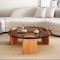 Table basse DUO  vitré marron style japonaise "WABI"