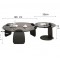 Table basse DUO  vitré marron style japonaise "WABI"