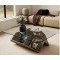 Table basse vitré "  LUMINA" avec  range  magazine 1 M