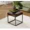 ensemble 2  table basse vitré  carré   noir  CLASSY