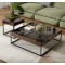 ensemble 2  table basse vitré  carré   noir  CLASSY