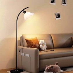 Lampadaire minimaliste   forme de pétale  blanc/noir