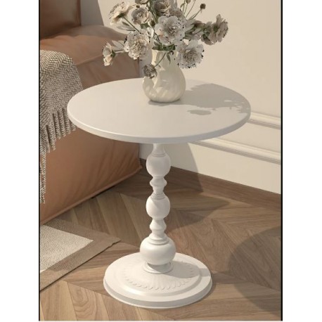 Table d' appointe  rond  style vintage   blanc