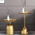 E06.26Ensemble table basse ronde pied calice  gold