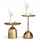 Ensemble table basse ronde pied calice  gold