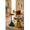 Ensemble table basse ronde pied calice  gold