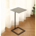 E06.26Table d' appoint haute  carré  stylé noir/ blanc